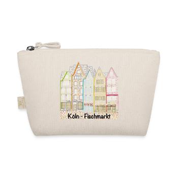 Cologne fish market, Germany, line drawing - Organic Pouch - nature - Front
