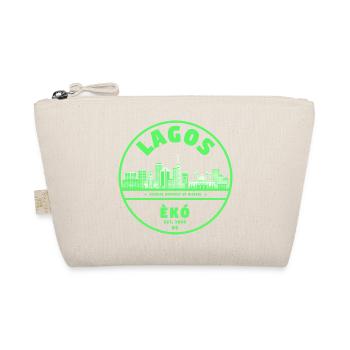 Lagos Neon Skyline Grün - Bio-Täschchen - Natur - Vorne