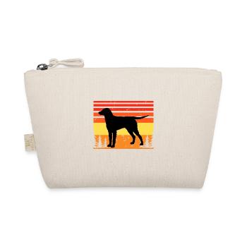 Curly Coated Retriever Hund Silhouette Retro Sonnenuntergang - Bio-Täschchen - Natur - Vorne