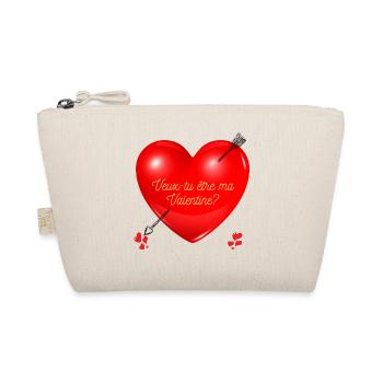 Veux tu être ma Valentine - Trousse biologique - nature - Devant