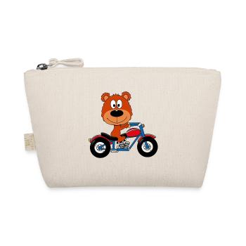 TEDDY - BÄR - TEDDYBÄR - MOTORRAD - BIKER - TIER - Bio-Täschchen - Natur - Vorne
