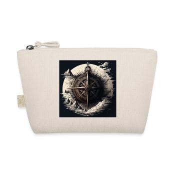 artistic sailor compass on the high seas - Organic Pouch - nature - Front