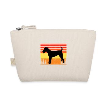 Irish Terrier Hund Liebhaber Silhouette Vintage Sonnenuntergang - Bio-Täschchen - Natur - Vorne