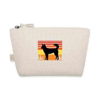 Kai Ken Hundeliebhaber Silhouette Vintage Sonnenuntergang - Bio-Täschchen - Natur - Vorne