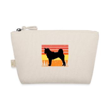 Hokkaido Ken Hundeliebhaber Silhouette Vintage Sonnenuntergang - Bio-Täschchen - Natur - Vorne