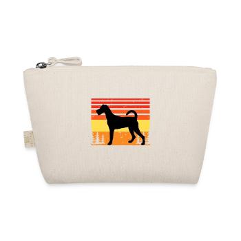 Jagdterrierl Hundeliebhaber Silhouette Vintage Sonnenuntergang - Bio-Täschchen - Natur - Vorne