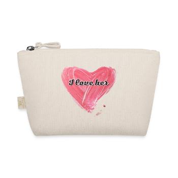 I love her | Love | Valentine’s Day - Organic Pouch - nature - Front
