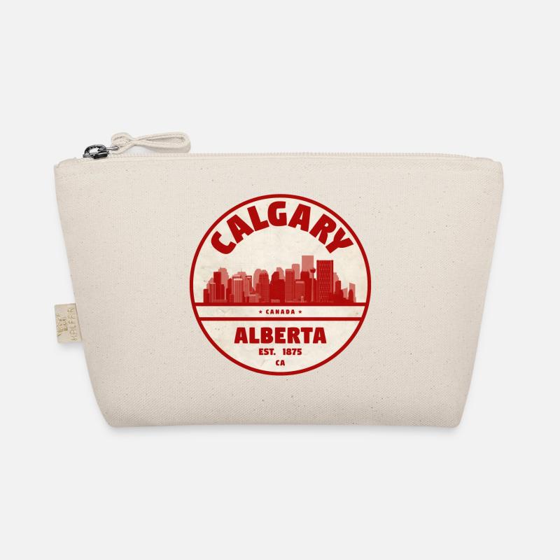 Calgary Skyline Vintage Abzeichen Alberta - Bio-Täschchen - Natur