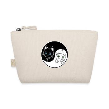 Cute black & white Yin Yang cat - Organic Pouch - nature - Front