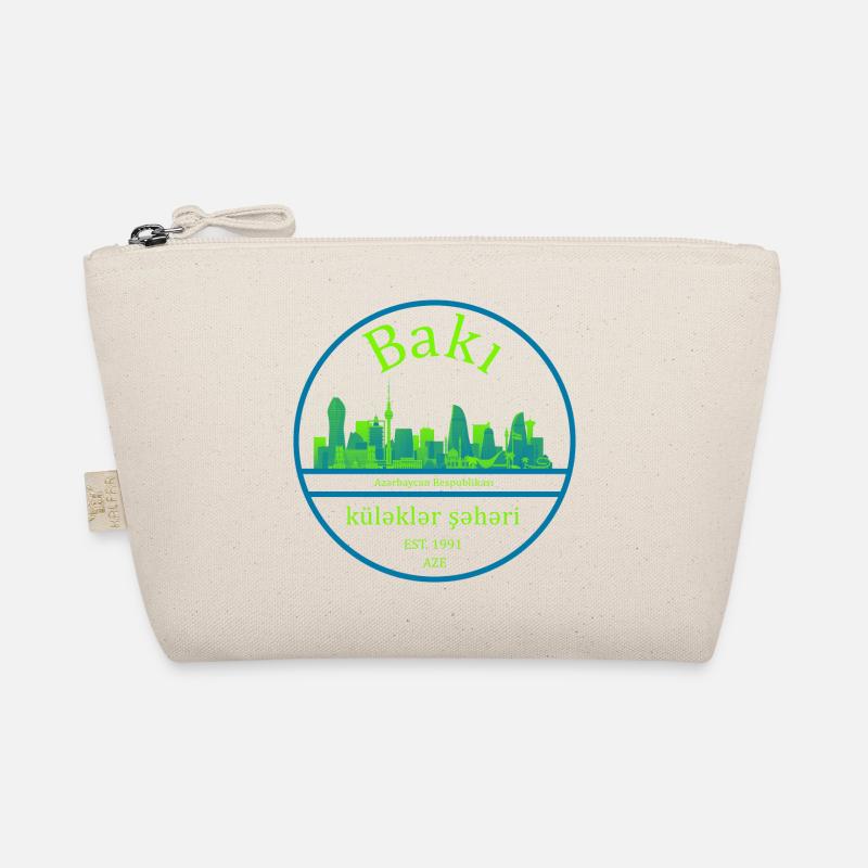 Conception de cercle de la skyline de Bakou avec vert néon Trousse biologique