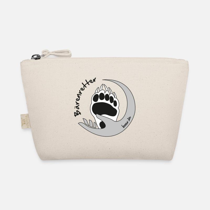 Bärenretter Logo schwarz weiss rund - Bio-Täschchen - Natur