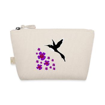 kolibrisilhouette mit blumen, vogelmotive damen - Bio-Täschchen - Natur - Vorne