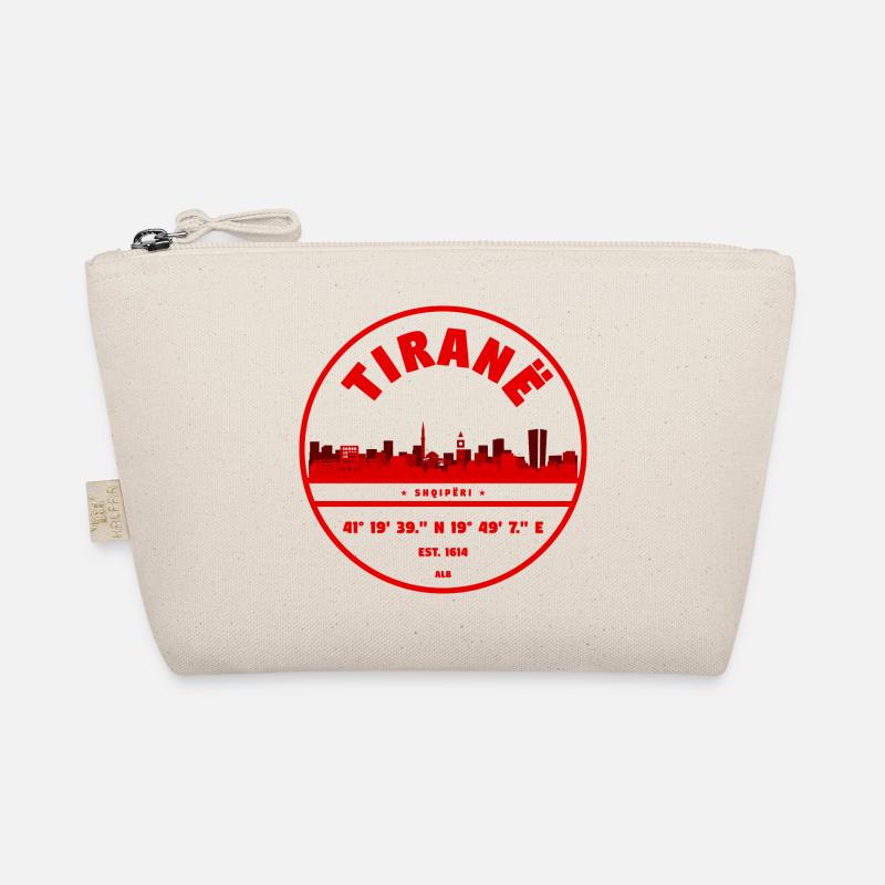 Tirana Albania emblem with coordinates Organic Pouch