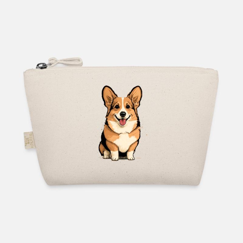 Süßer sitzender Corgi Bio-Täschchen