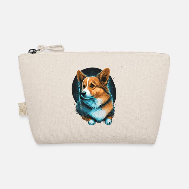 Glowing Background Corgi Organic Pouch