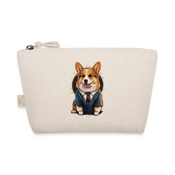 Verspielter Corgi Hund - Bio-Täschchen - Natur - Vorne