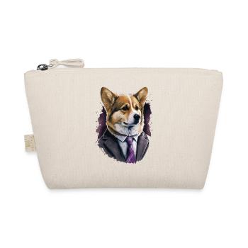 Fasionable eleganter Corgi - Bio-Täschchen - Natur - Vorne