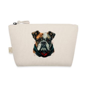 Professor Looks Bulldog - Organic Pouch - nature - Front