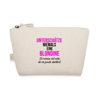Blondine Unterschätze niemals - Bio-Täschchen - Natur - Vorne