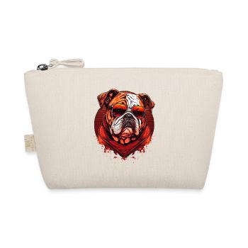 Bulldogge mit Sonnenbrille - Bio-Täschchen - Natur - Vorne