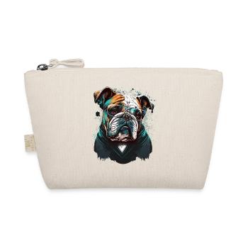 Clever Looking Bulldog - Organic Pouch - nature - Front