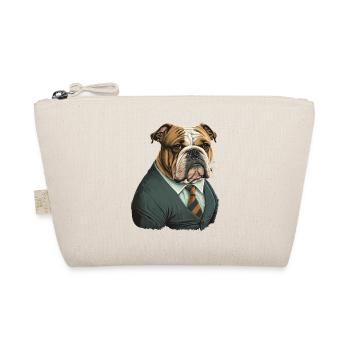 Seitenansicht Bulldogge im Anzug - Bio-Täschchen - Natur - Vorne
