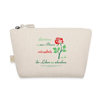 Elegante Rose mit Zitat - Bio-Täschchen - Natur - Vorne