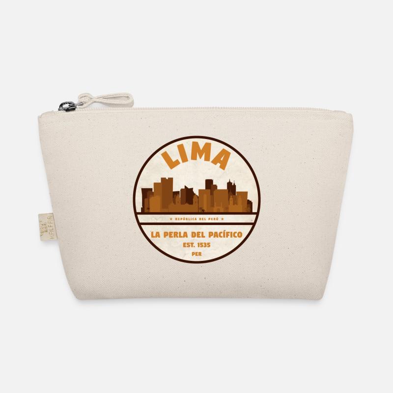 Lima Skyline Retro Abzeichen Peru Bio-Täschchen