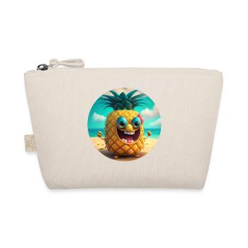 Happy pineapple on the beach | Beach Holiday Holidays - Organic Pouch - nature - Front