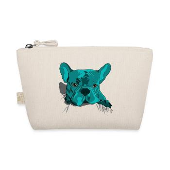 Französische Bulldogge süßer Cartoon Look - Bio-Täschchen - Natur - Vorne