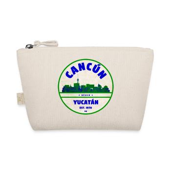 Cancún Yucatán Skyline Vintage Circle - Organic Pouch - nature - Front