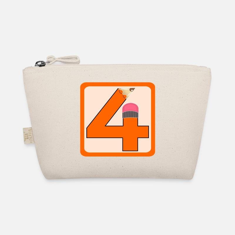 NUMBER 4 - FOUR - PENCIL - CRAYONS Organic Pouch