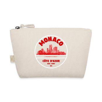 Monaco Côte d'Azur Skyline Badge - Organic Pouch - nature - Front
