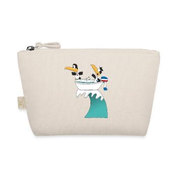 PINGUINE - WELLENREITER - BOOT - SURFER - LIEBE - Bio-Täschchen - Natur - Vorne