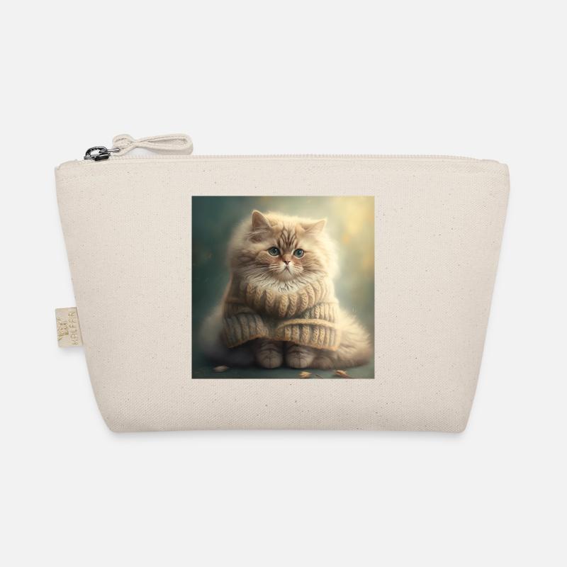 Katze Strick Pullover Süß Lusitg Bio-Täschchen