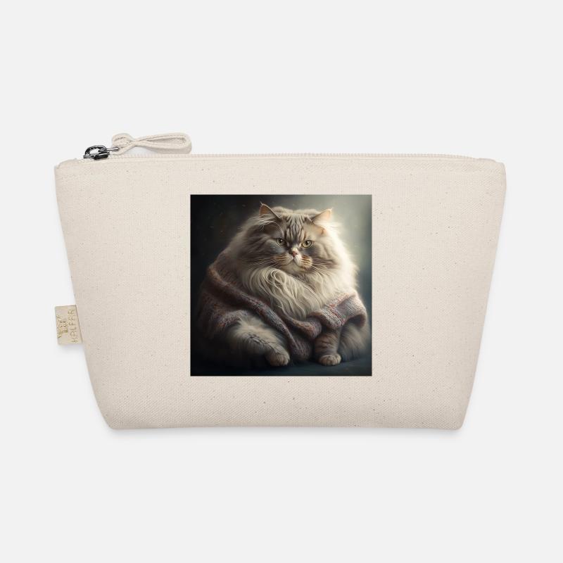 Cat Wool Knitted Sweater Knitting Funny Cute Organic Pouch