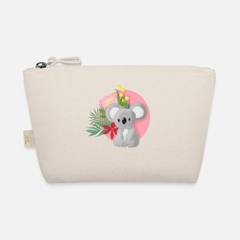 Süßer Koala mit Blumenkranz - Bio-Täschchen - Natur