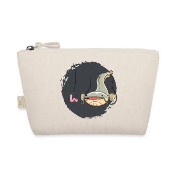 Funny Catfish Fishing Design with Worm Hook - Organic Pouch - nature - Front