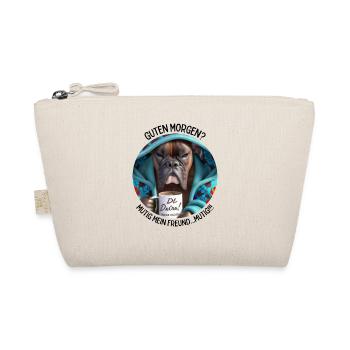 MORGENMUFFEL - HUND MIT KAFFEE - Bio-Täschchen - Natur - Vorne