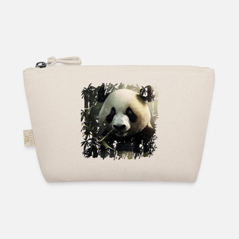 Beautiful black and white panda snacking Organic Pouch