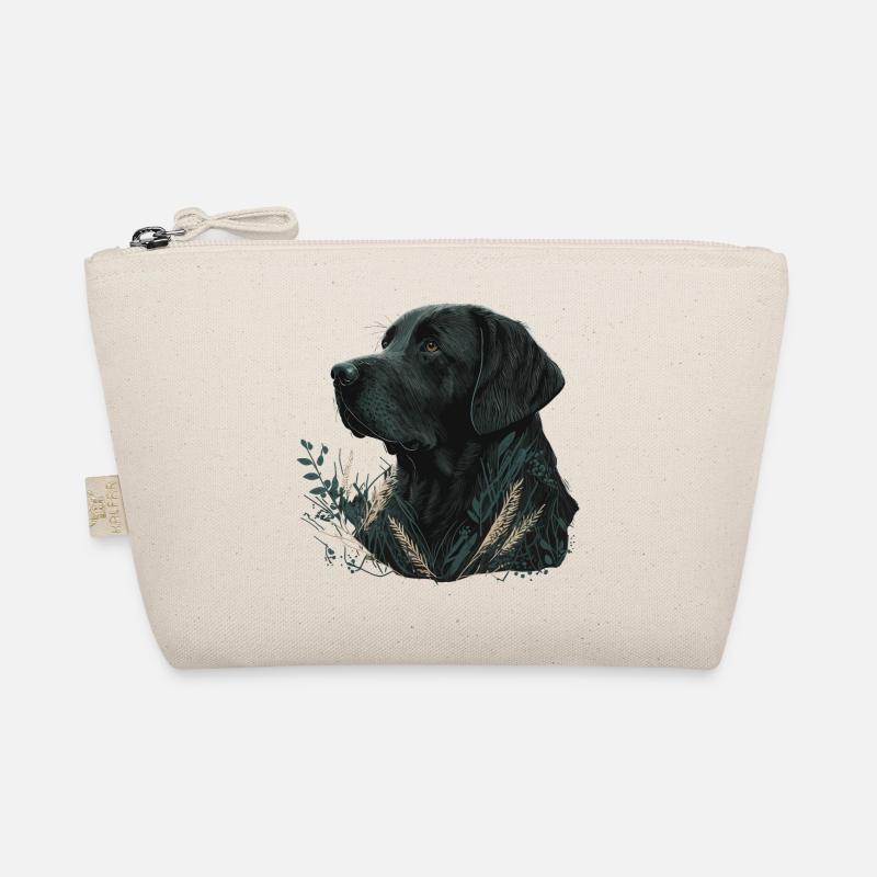 Dark Labrador Retriever in Blättern Bio-Täschchen