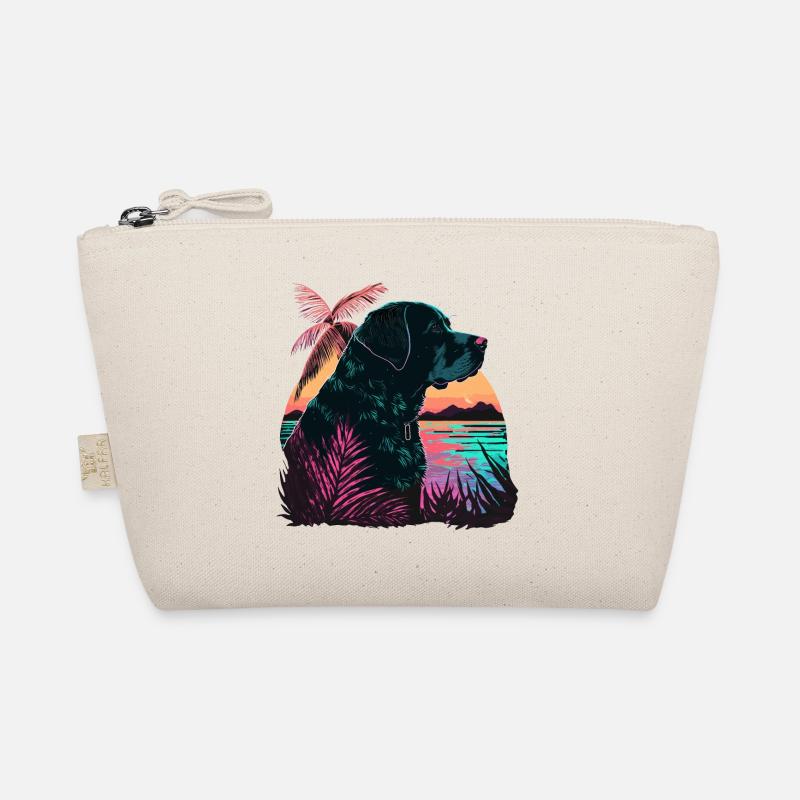 Schwarzer Labrador Retriever am Strand Bio-Täschchen