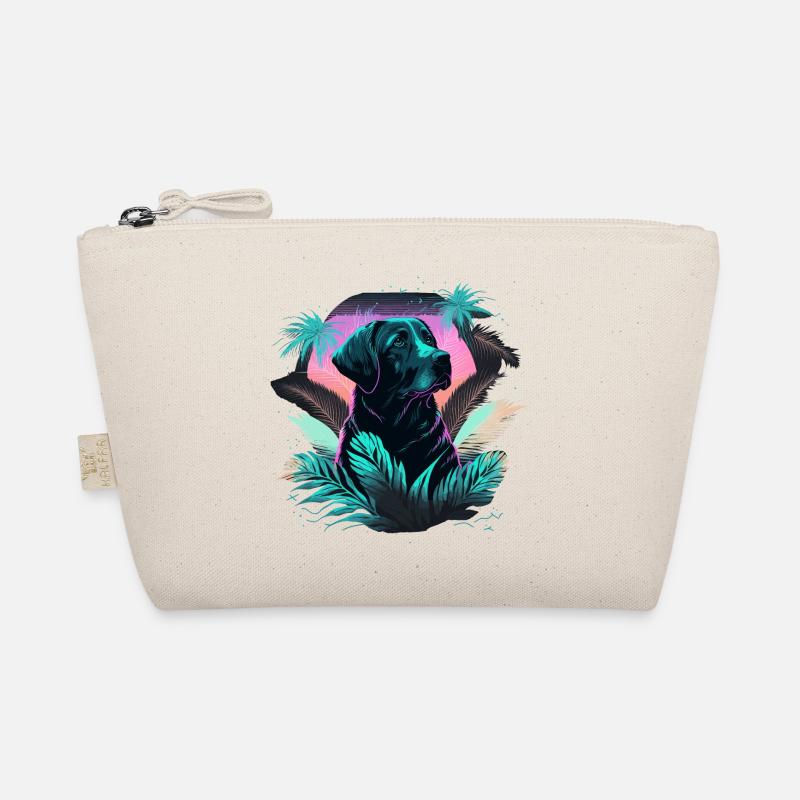Vaporwave Labrador Retriever in Big Leaves Organic Pouch
