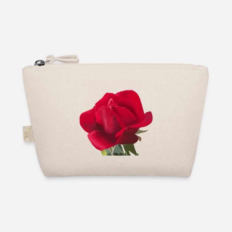 Rote Rose - Aquarell Bio-Täschchen