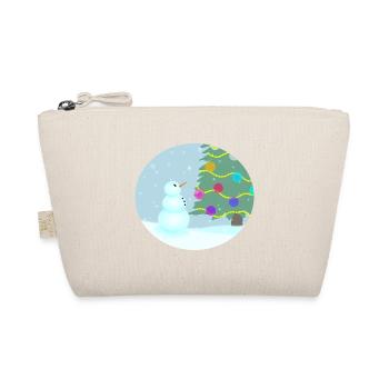 Snowman admires Christmas tree - Organic Pouch - nature - Front