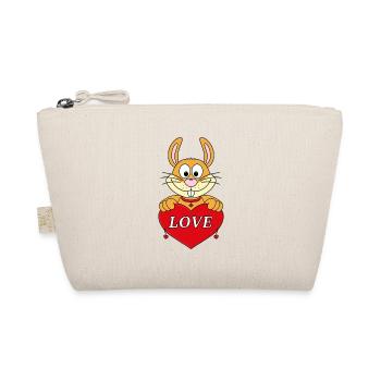 HERZ - LIEBE - LOVE - HASE - OSTERHASE - TIER - Bio-Täschchen - Natur - Vorne