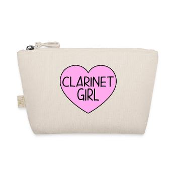 Clarinettiste Fille Clarinette Player Heart Pin - Trousse biologique - nature - Devant