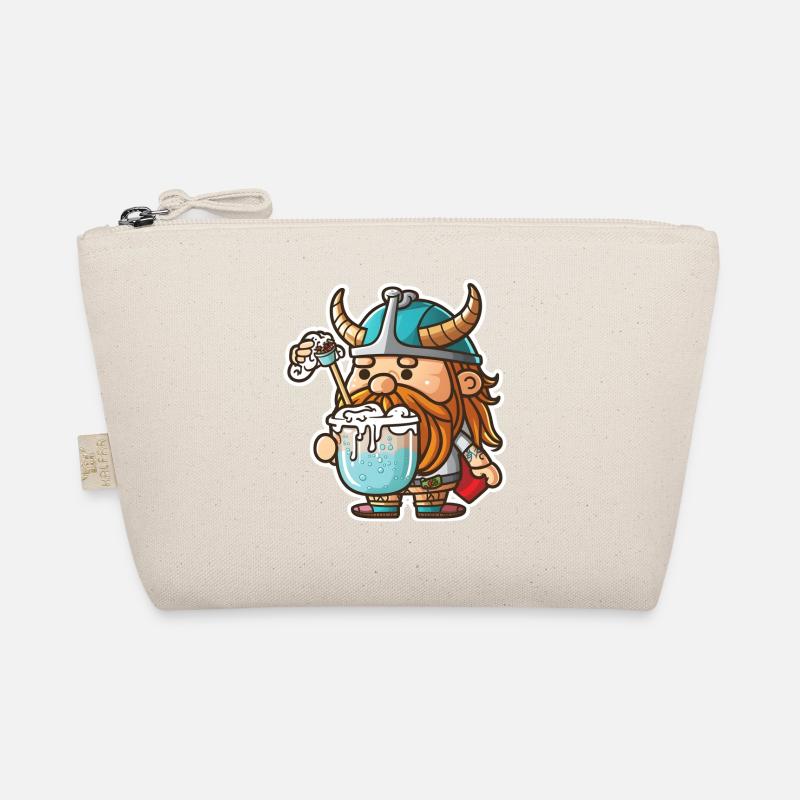 Cute viking drinking a smoothie Organic Pouch