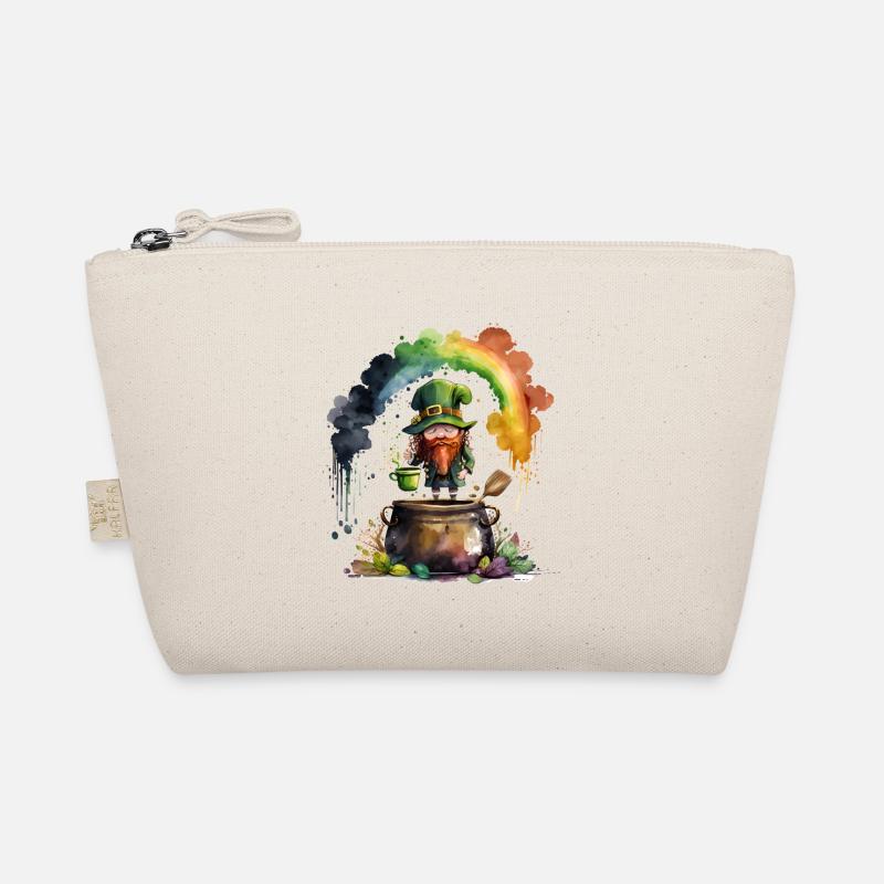 Leprechaun Kobold unter einem Regenbogen Bio-Täschchen