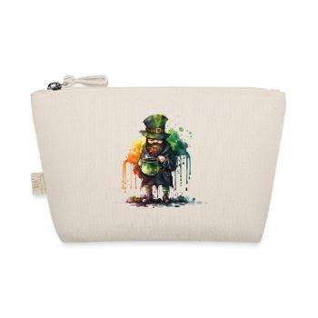 Leprechaun mit Topf und Wasserfarben - Bio-Täschchen - Natur - Vorne